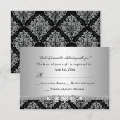 RSVP Damask Argent & Noir (Devant / Derrière)