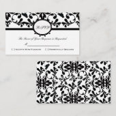 RSVP Damask Custom Wedding Response Kaart (Voorkant / Achterkant)