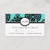 RSVP Damask  Custom Wedding Response Kaart (Voorkant)