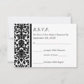RSVP Damask Mariage noir et blanc (Devant)