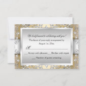 RSVP Damask Perle Argent & Or Quinceanera (Dos)