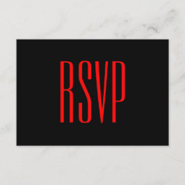RSVP Damask Wedding V09 (zwart en rood)