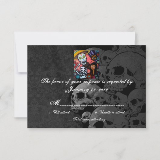 RSVP Day of Dead Wedding Cards (Devant)