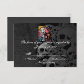RSVP Day of Dead Wedding Cards (Devant / Derrière)