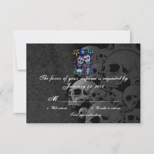 RSVP Day of Dead Wedding Cards (Devant)
