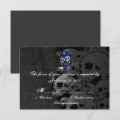 RSVP Day of Dead Wedding Cards (Devant / Derrière)