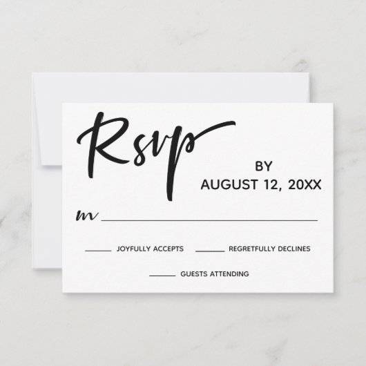 RSVP de calligraphie moderne avec dos à rayure dor (Devant)