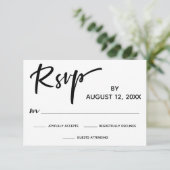 RSVP de calligraphie moderne avec dos à rayure dor (Debout devant)