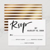 RSVP de calligraphie moderne avec dos à rayure dor (Devant / Derrière)