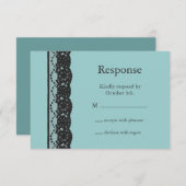 RSVP de dentelle française turquoise (Devant / Derrière)