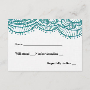 Rsvp de dentelle Turquoise moderne