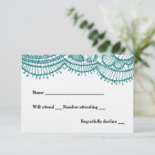 Rsvp de dentelle Turquoise moderne (Debout devant)