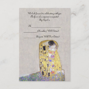 RSVP "De Kus" Klimt Art Nouveau Bruiloft Kaart
