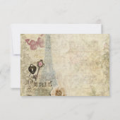 RSVP de mariage à clé et serrure de roses roses vi (Dos)