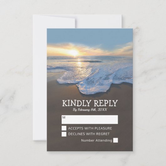 RSVP de mariage à la plage océane (Devant)