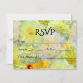 RSVP de mariage à l'aquarelle florale jaune plus g (Devant)