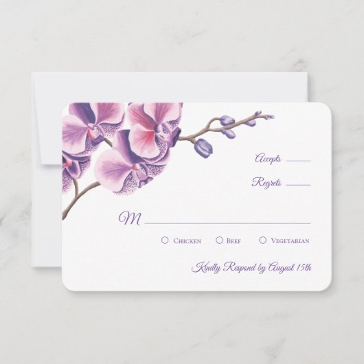 RSVP de mariage à l'orchidée pourpre (Devant)