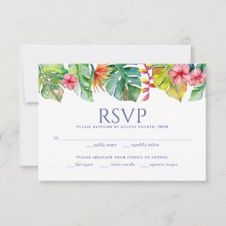 RSVP de mariage | Aquarelle florale tropicale