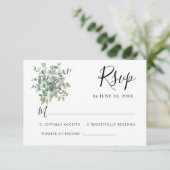 RSVP de mariage au feuillage d'eucalyptus (Debout devant)