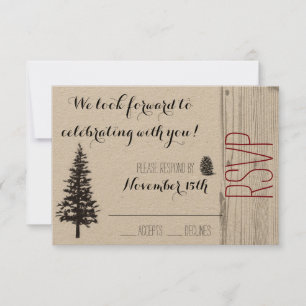 RSVP de mariage au pin rustique