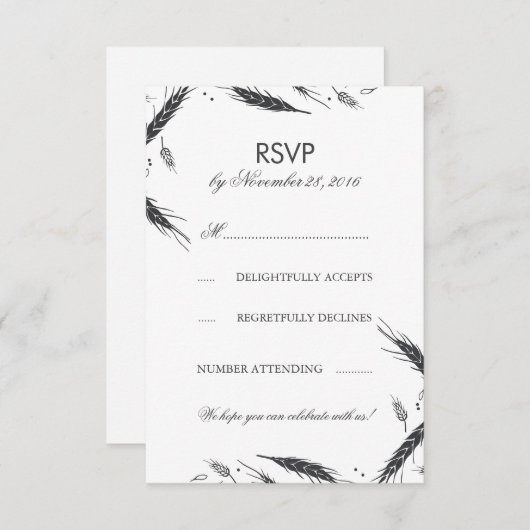 RSVP de mariage automnal Blé (Devant / Derrière)