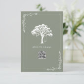 RSVP de mariage avec code QR Sage Vert Balançoire (Debout devant)