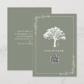 RSVP de mariage avec code QR Sage Vert Balançoire (Devant / Derrière)