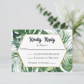 RSVP de mariage avec feuillage tropical (Debout devant)