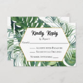 RSVP de mariage avec feuillage tropical (Devant / Derrière)