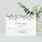 RSVP de mariage avec verdure d'eucalyptus (Debout devant)