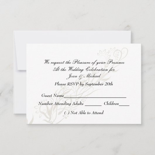 RSVP de mariage blanc populaire (Devant)