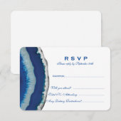 RSVP de mariage Blue Agate (Devant / Derrière)