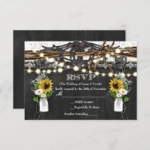 RSVP de Mariage campagnard de fer à cheval et de f (Devant / Derrière)