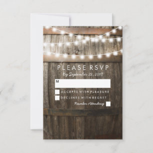 RSVP de mariage champêtre Guirlande de lumières