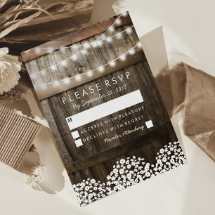 RSVP de mariage champêtre Guirlande de lumières
