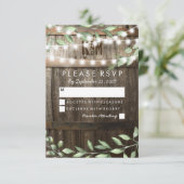 RSVP de mariage champêtre rustique | Feuillage ver (Debout devant)