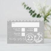 RSVP de mariage Chevron d'ancre nautique (Debout devant)