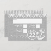 RSVP de mariage Chevron d'ancre nautique (Devant / Derrière)
