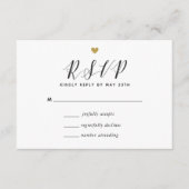 RSVP de mariage coeurs dorés modernes (Devant)