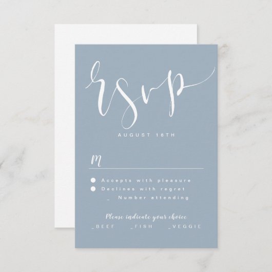 RSVP de mariage écriture manuscrite simple moderne (Devant / Derrière)