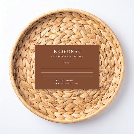 RSVP de mariage en terre cuite moderne