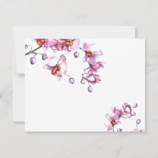 RSVP de mariage | Fleur d'orchidée (Dos)