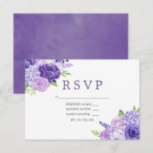 RSVP de mariage floral à thème Ultra Violet (Devant / Derrière)