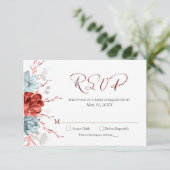 RSVP de mariage floral corail (Debout devant)
