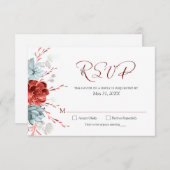 RSVP de mariage floral corail (Devant / Derrière)