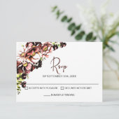 RSVP de mariage floral rose rustique (Debout devant)