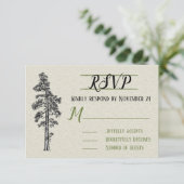 RSVP de mariage forestier rustique en séquoia roug (Debout devant)