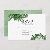 RSVP de mariage géométrique à la végétation tropic (Devant / Derrière)