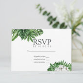 RSVP de mariage géométrique à verdure tropicale (Debout devant)