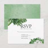 RSVP de mariage géométrique à verdure tropicale (Devant / Derrière)